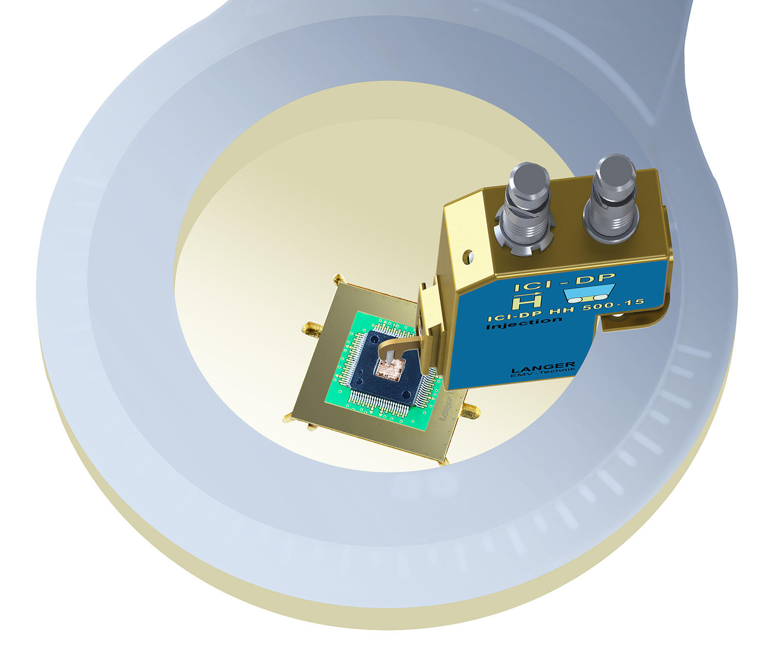 Doppelpuls Magnetfeldquelle ICI-DP HH500-15 in Anwendung